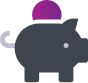 piggy bank icon with coin on top